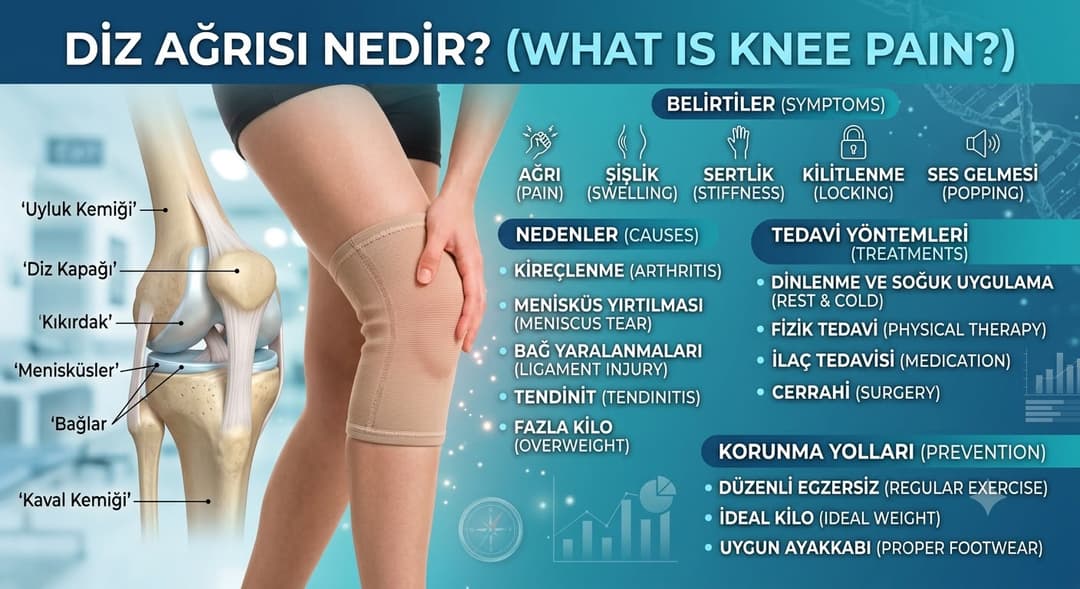 Diz Ağrısı Neden Olur? Belirtileri, Nedenleri ve Tedavi Yöntemleri makalesini okuyarak detaylı bilgi Diz Ağrısı Neden Olur? Belirtileri, Nedenleri ve Tedavi Yöntemleri - Medibul sağlık rehberi uzman bilgilendirme görseli